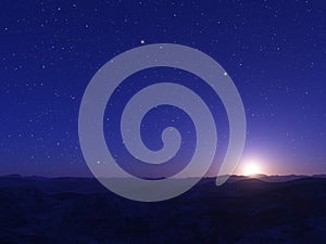 Landscape with stars.