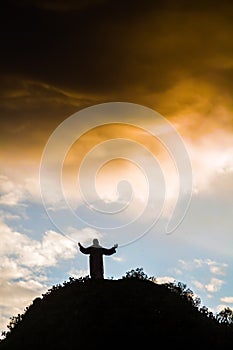 Landscape with a statue in Peru