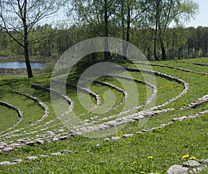 Landscape with a stone amphitheater