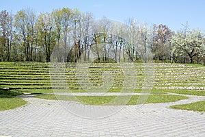 Landscape with a stone amphitheater