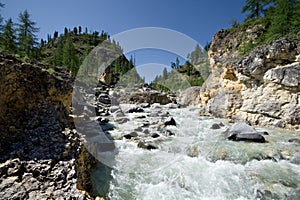 Landscape.Stream of mountain river.Siberia,Russia.