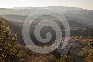 Landscape in Subiaco, Italy.