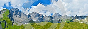 Landscape of summer mountains in sunny weather