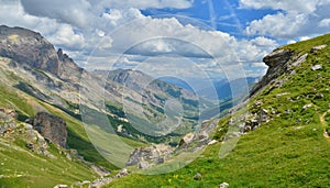 Landscape of summer mountains in sunny weather