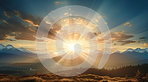 landscape sun lens flare