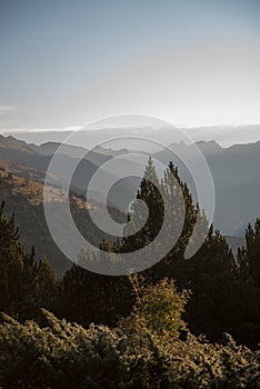 Landscape on Sunhine in Casamanya, Andorra