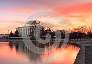 Landscape Sunrise Jefferson Memorial Washington DC