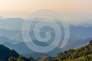 Landscape of sunrise on Mountain at of Doi Pha Phueng ,NAN,Thailand