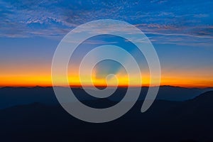 Landscape of sunrise on Mountain at of Doi Pha Phueng ,NAN,Thailand