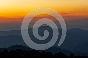 Landscape of sunrise on Mountain at of Doi Pha Phueng ,NAN,Thailand