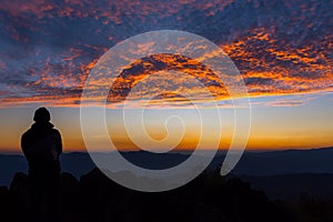 Landscape of sunrise on Mountain at of Doi Pha Phueng ,NAN,Thailand