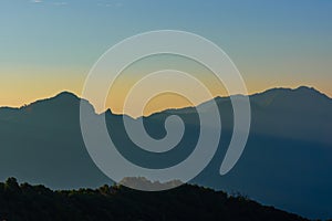 Landscape of sunrise on Mountain at of Doi Pha Phueng ,NAN,Thailand