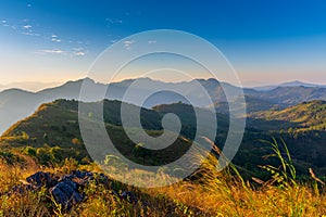 Landscape of sunrise on Mountain at of Doi Pha Phueng ,NAN,Thailand