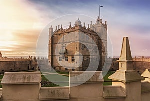 Landscape sunset in Bolsover Castle