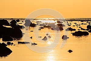 Landscape sunset at Cape Coral in the Andaman sea at Phang Nga,Southern of Thailand