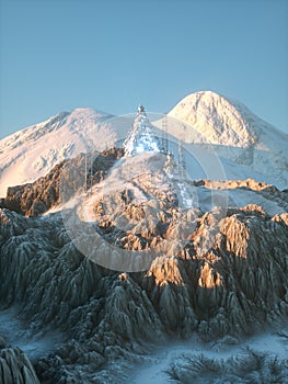 Pyramids of snowland photo