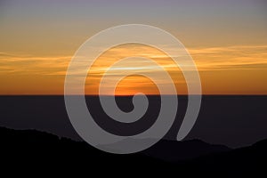 Landscape of sunset and mountain on morning time in Doi Inthanon chiangmai Thailand