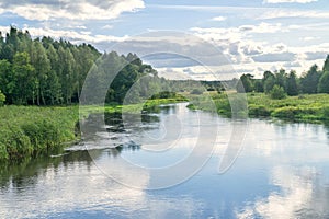 Landscape Suprasl River in Podlasie, Poland.