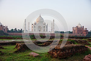 Landscape of Taj Mahal from Mehtab Bagh