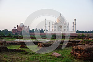 Landscape of Taj Mahal from Mehtab Bagh