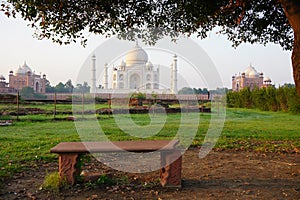 Landscape of Taj Mahal from Mehtab Bagh