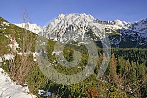 Landscape in Tatra mountains, winter time