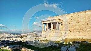 The Erechtheion or Erechtheum Temple in Athens, Greece