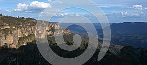 Landscape of The Three Sisters rock formation in the Blue Mountains of New South Wales Australia