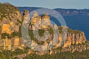 Landscape of The Three Sisters rock formation in the Blue Mountains of New South Wales Australia