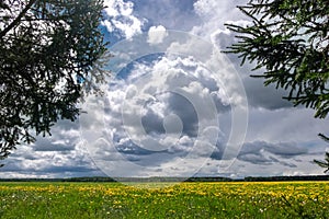 Landscape with thunderclouds photo