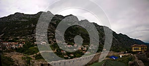 Landscape to Kruje city from the tower of Kruje castle, Albania