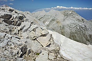Landscape to Kutelo peak and koncheto from Vihren, Pirin Mountain