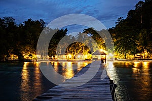 Landscape of Togean island in the night