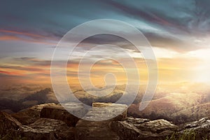 Landscape on the top of the hill looking wonderful scenery