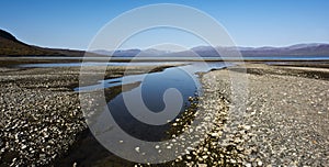 Landscape with Tornetrask lake, Norrbotten, Sweden