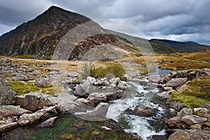 Landscape towards Pen-yr-Ole-Wen in Snowdonia
