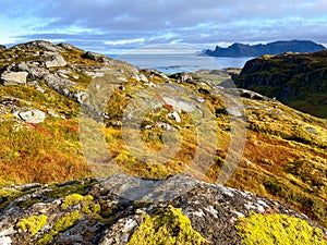 The landscape towards Ryten peak in Lofoten