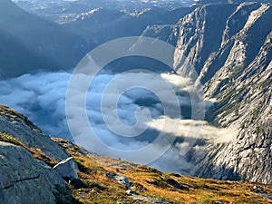 The landscape towards Trolltunga in Norwa