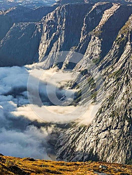 The landscape towards Trolltunga in Norway