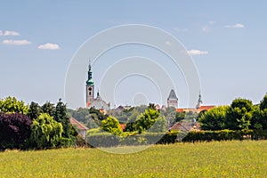 landscape with towers of the old town of Tabor, Czech republic