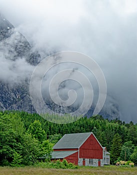 Landscape of Traditional Norwegian house - Norway