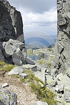 Landscape from trail from Scary lake to Kupens peaks, Rila Mountain, Bulgaria photo