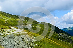 Landscape from Transalpina serpentines road DN67C. This is one of the most beautiful alpine routes in Romania