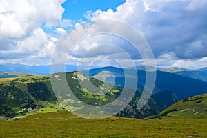 Landscape from Transalpina serpentines road DN67C. This is one of the most beautiful alpine routes in Romania