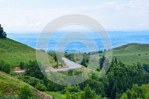 Landscape from Transalpina serpentines road DN67C. This is one of the most beautiful alpine routes in Romania