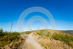 Landscape during trekking Beskidy mountains