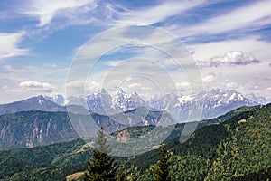 Landscape with Triglav mountains