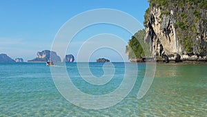 Landscape with tropical beach and rocks