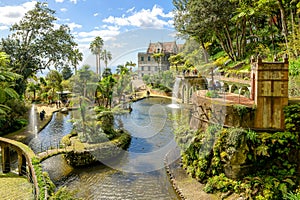 Landscape with tropical garden in the Monte Palace, Funchal, Madeira