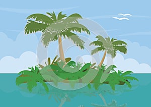 Landscape with tropical island
